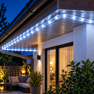 Furtun luminos 8m cu led alb rece