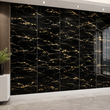 Tapet 3D autoadeziv 60 cm x 60 cm x 0,3 cm model marmura negru