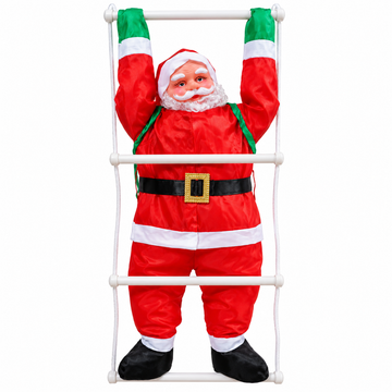 Mos Craciun decorativ pe scara 90cm