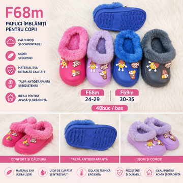 Papuci imblaniti copii F68m