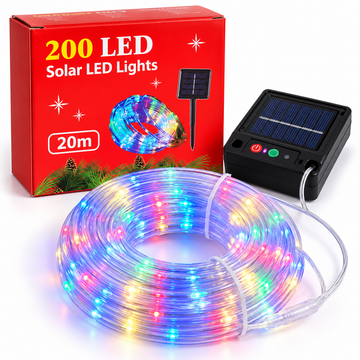 Instalatie solara furtun 20m 200 LED multicolor