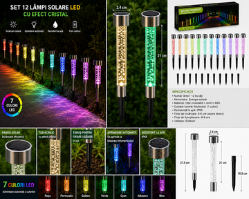 Lampa solara gradina cu efect cristal