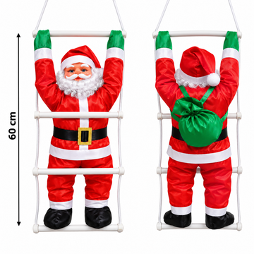 Mos Craciun decorativ pe scara 60cm