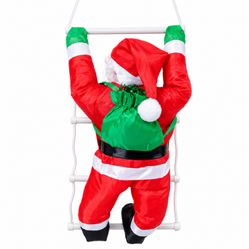 Mos Craciun decorativ pe scara cu 3 figurine 100cm