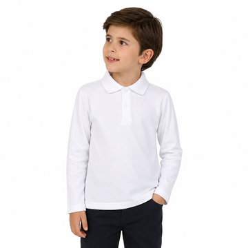 Bluza polo alba pentru copii