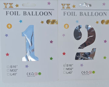 Balon folie cifra argintiu 45 cm