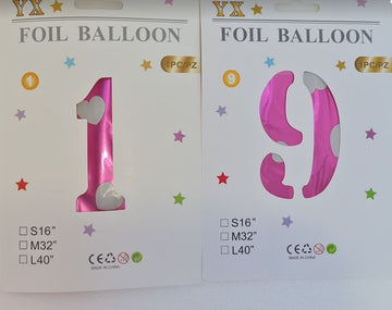 Balon folie cifra roz 45cm