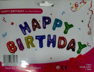 Balon folie Happy Birthday multicolor