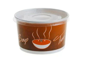 Bol carton cu capac pentru supa 480ml