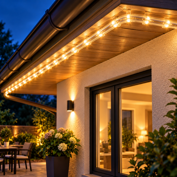 Furtun luminos 8m cu led alb cald