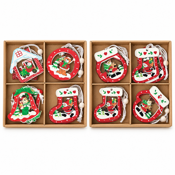 Ornament Craciun din lemn 12/set