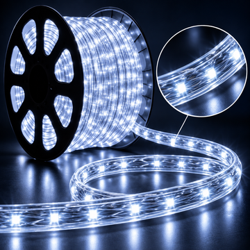 Furtun luminos alb rece 80m
