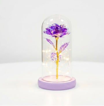 Aranjament floare trandafir in cupola cu led