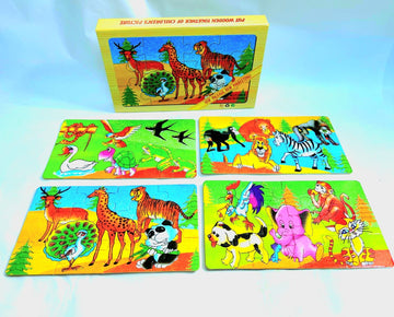 Puzzle lemn cutie 4/set