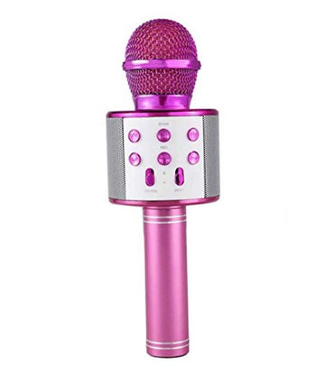 Microfon 858 Karaoke , conexiune bluetooth , difuzor incorporat , roz