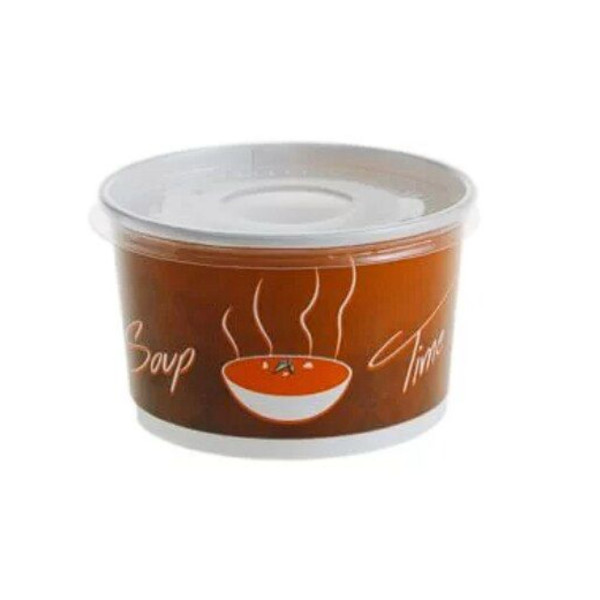 Bol carton cu capac pentru supa 480ml