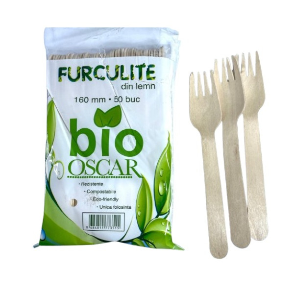 Furculite din lemn de unica folosinta 50/set
