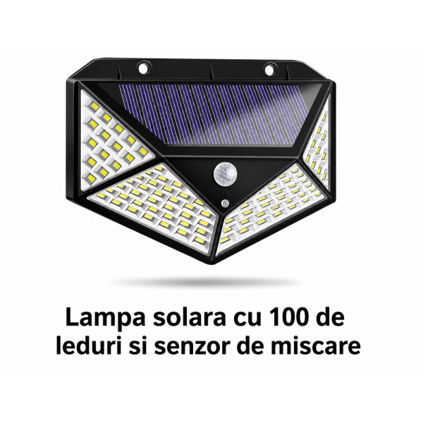 Lampa solara exterior cu 100 leduri