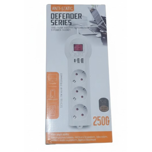 Prelungitor 2m 3 prize cu buton