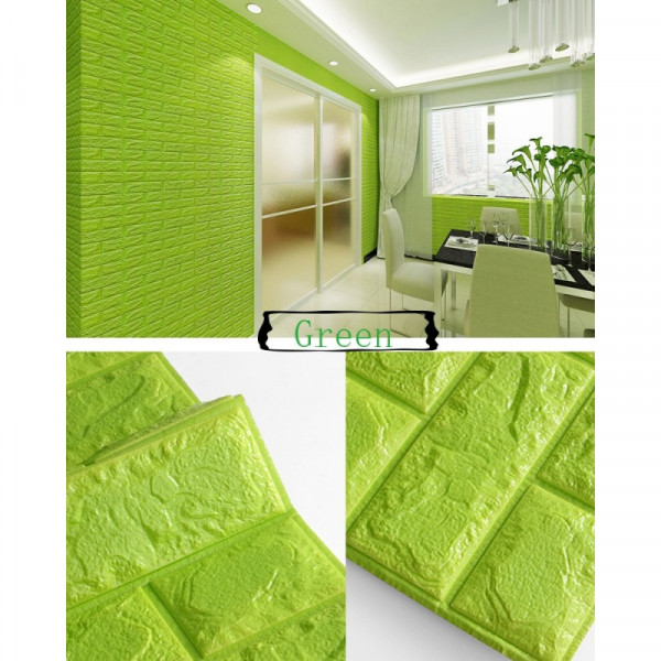 Tapet 3D, autoadeziv 70 cm x 77 cm x 0,3 cm, model caramida, Verde
