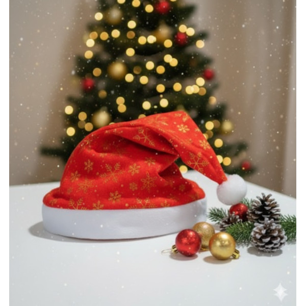 Caciula Mos Craciun catifea