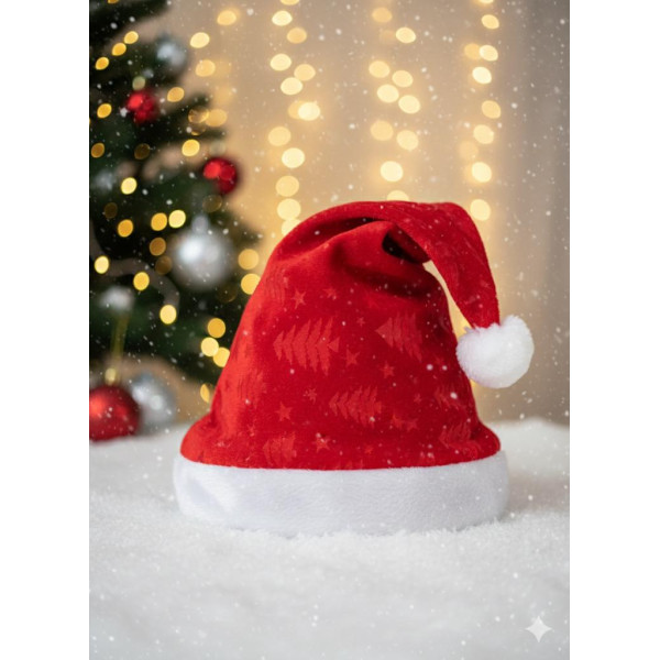 Caciula Mos Craciun catifea