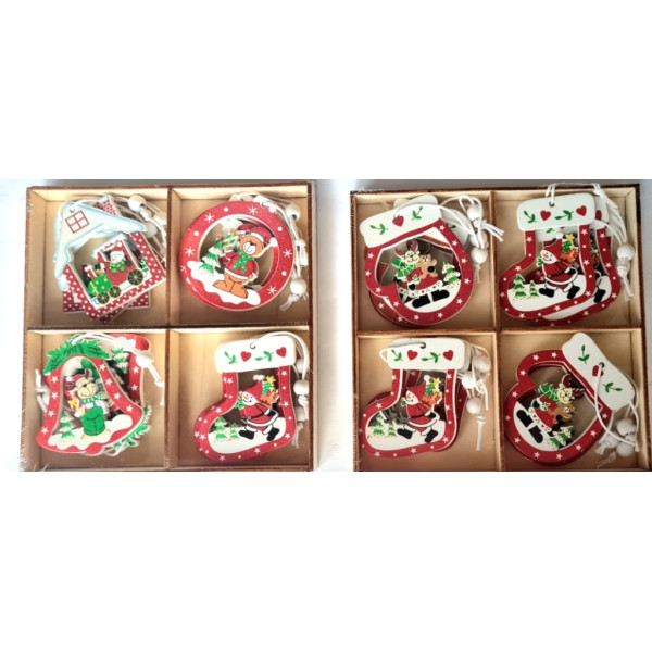 Ornament Craciun din lemn 12/set