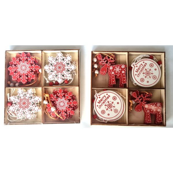 Ornament Craciun din lemn 12/set