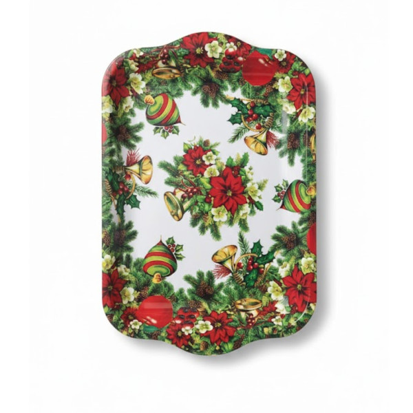 Platou Craciun dreptunghiular 27x18cm
