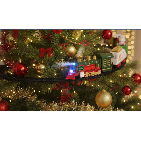 Tren de Crăciun 22 piese cu abur și sunet