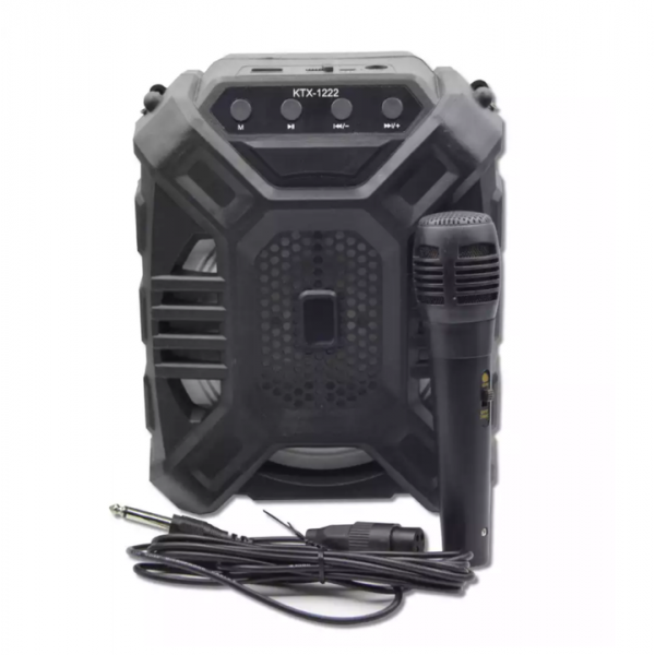 Boxa portabila  KTX-1222 , pentru Karaoke , AUX , USB , slot TF , FM Radio , negru