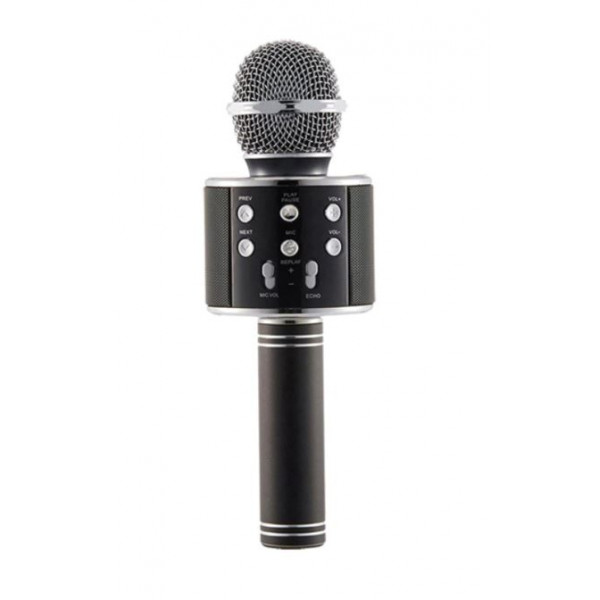 Microfon 858 Karaoke , conexiune bluetooth , difuzor incorporat , negru