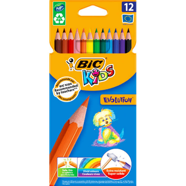 Creioane colorate Bic 12 nuante 
