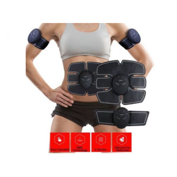 Centura EMS cu 3 Piese Electrostimulare Corporala, Biceps, Abdomen, Smart Fitness